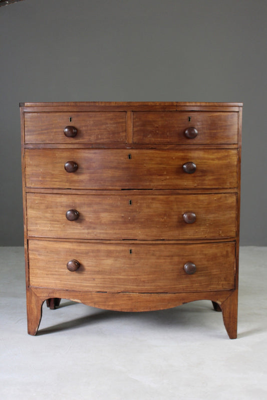 Victorian Bow Front Chest of Drawers - Kernow Furniture
