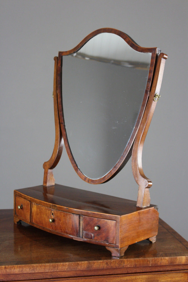 Antique Mahogany Shield Swing Toilet Mirror - Kernow Furniture