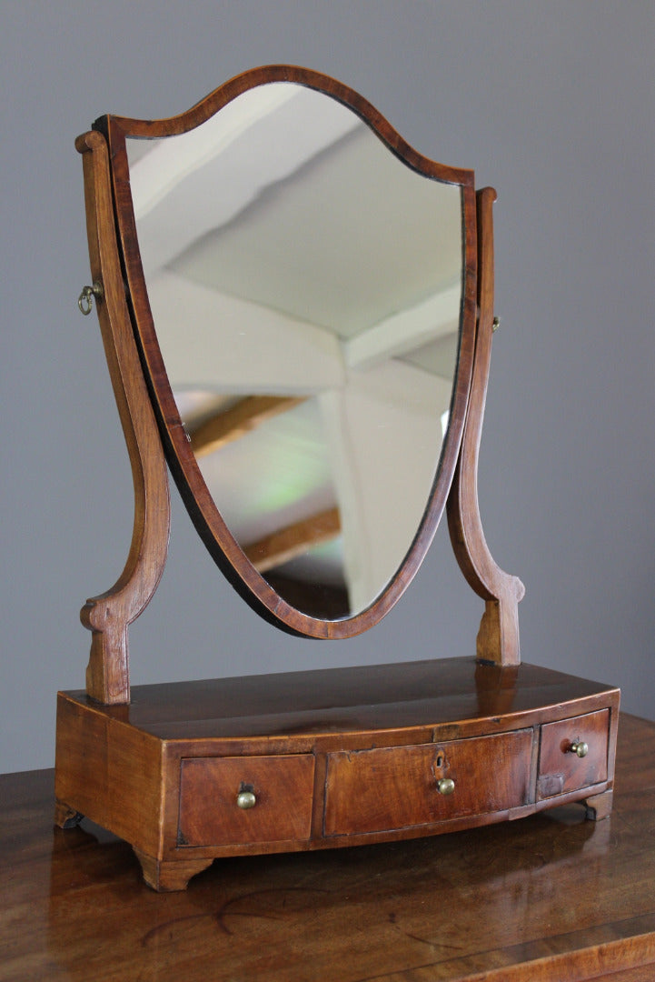 Antique Mahogany Shield Swing Toilet Mirror - Kernow Furniture