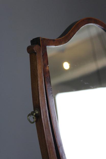 Antique Mahogany Shield Swing Toilet Mirror - Kernow Furniture