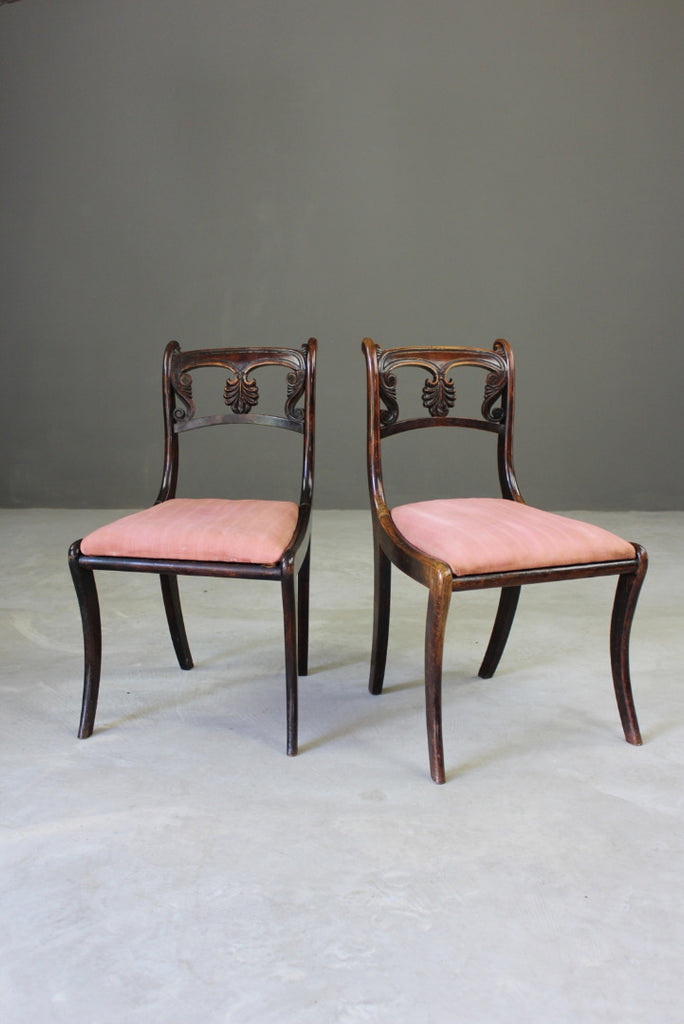 Pair Simulated Rosewood Dining Chairs - Kernow Furniture