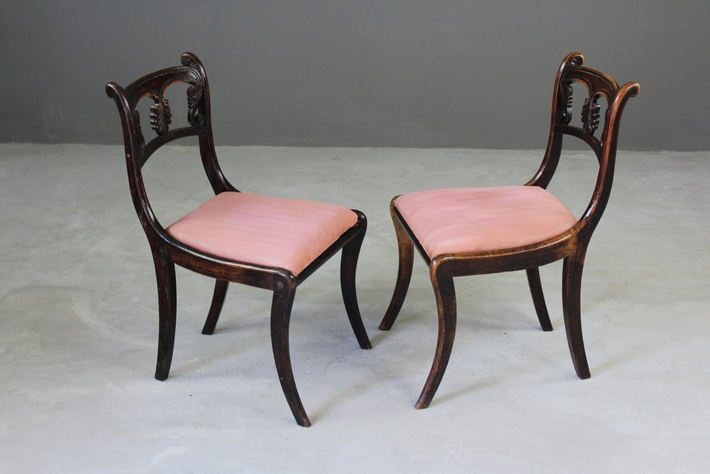 Pair Simulated Rosewood Dining Chairs - Kernow Furniture