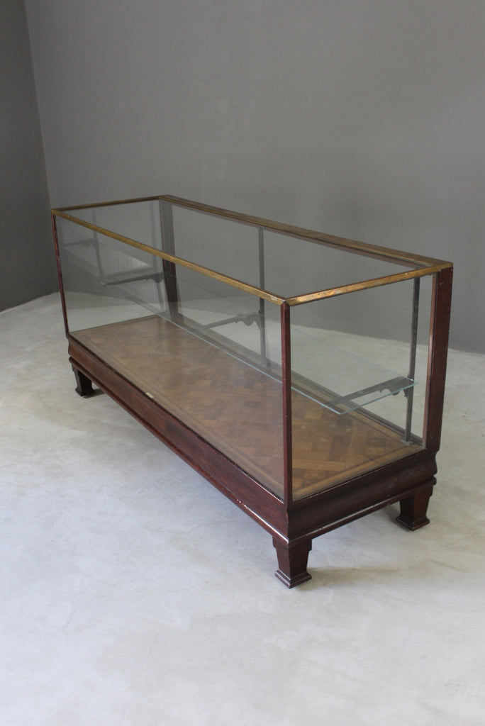 Antique Brass Bound Glazed Haberdashery Shop Counter - Kernow Furniture