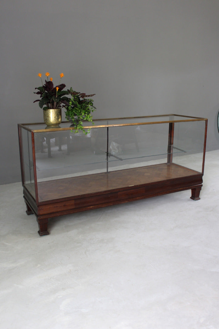 Antique Brass Bound Glazed Haberdashery Shop Counter - Kernow Furniture