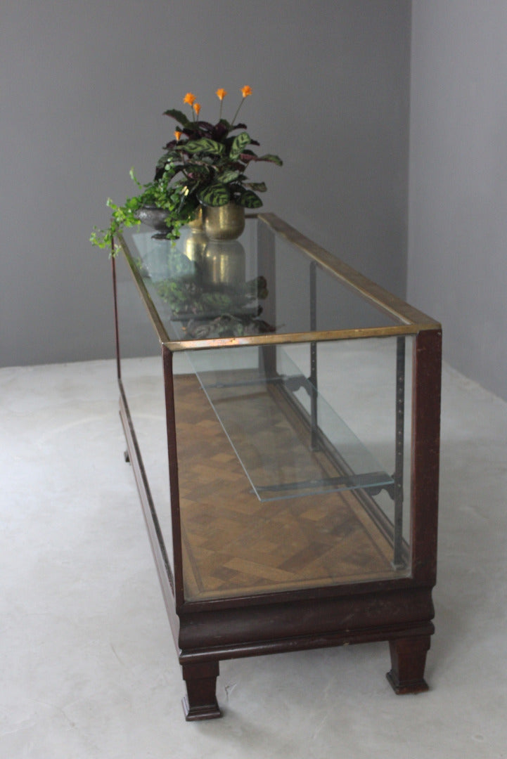 Antique Brass Bound Glazed Haberdashery Shop Counter - Kernow Furniture