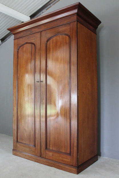 Victorian Gentlemans Mahogany Wardrobe - Kernow Furniture