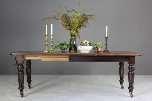 Antique Oak Extending Dining Table - Kernow Furniture