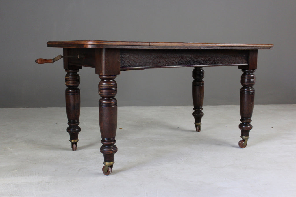 Antique Oak Extending Dining Table - Kernow Furniture
