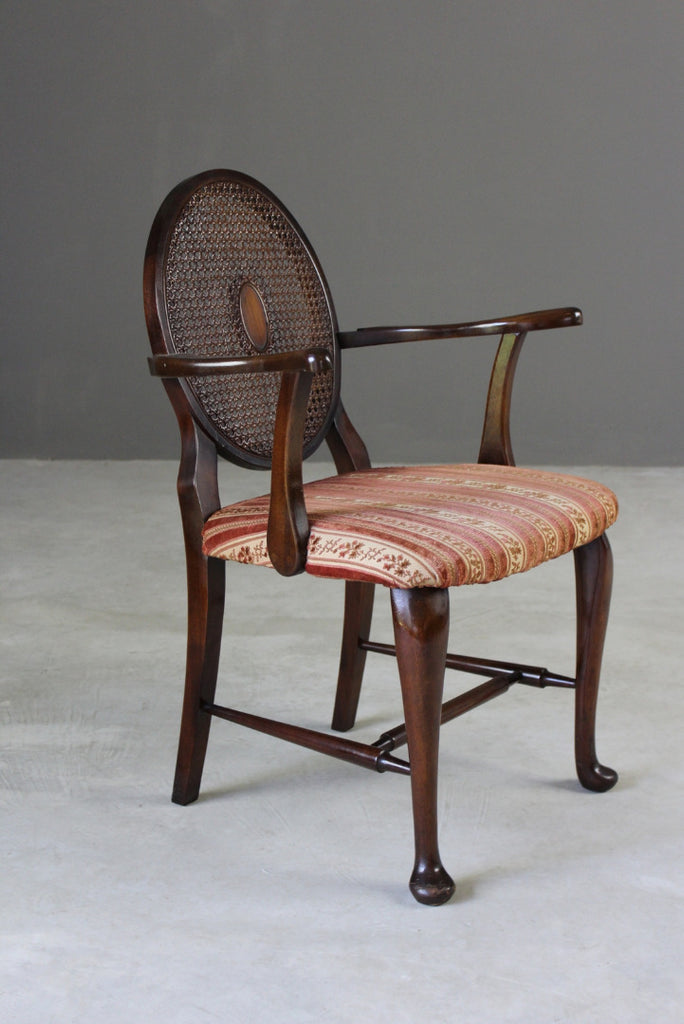 Antique Study Cane Back Chair - Kernow Furniture