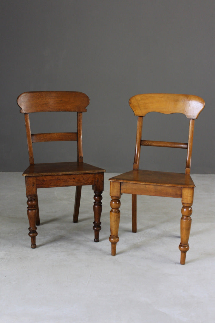 Pair Victorian Kitchen Chairs - Kernow Furniture