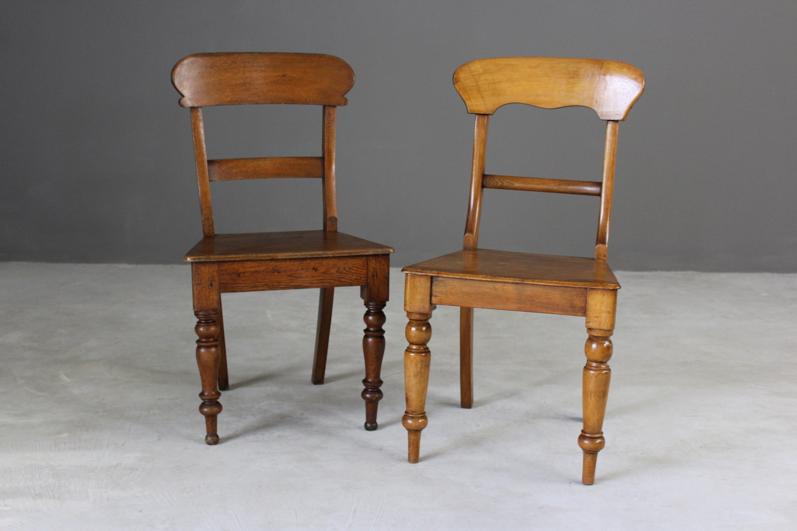 Pair Victorian Kitchen Chairs - Kernow Furniture