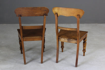 Pair Victorian Kitchen Chairs - Kernow Furniture