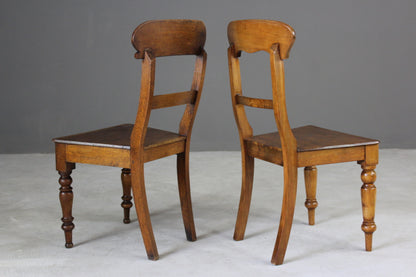 Pair Victorian Kitchen Chairs - Kernow Furniture