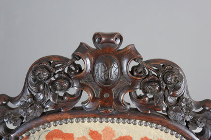 Victorian Carved Throne Chair - Kernow Furniture