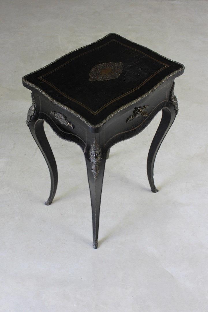 French Ebonised Work Table - Kernow Furniture