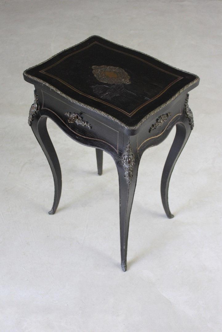 French Ebonised Work Table - Kernow Furniture