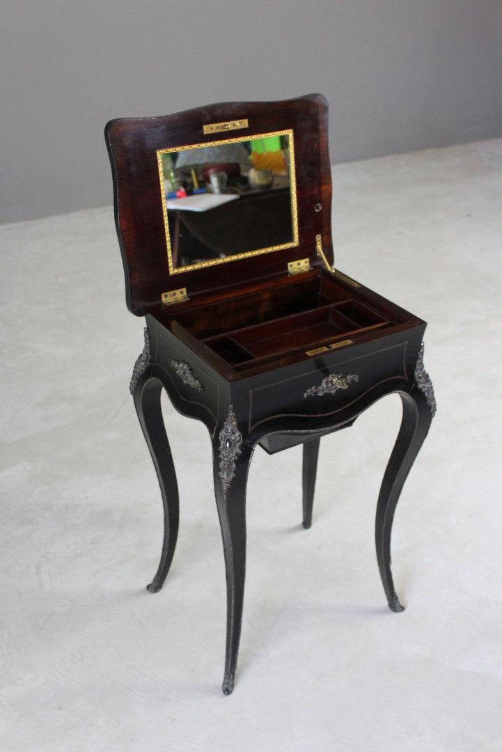 French Ebonised Work Table - Kernow Furniture