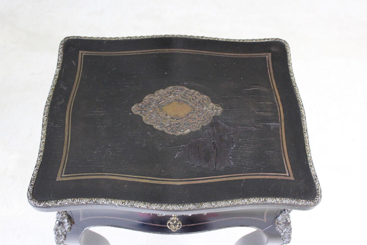 French Ebonised Work Table - Kernow Furniture