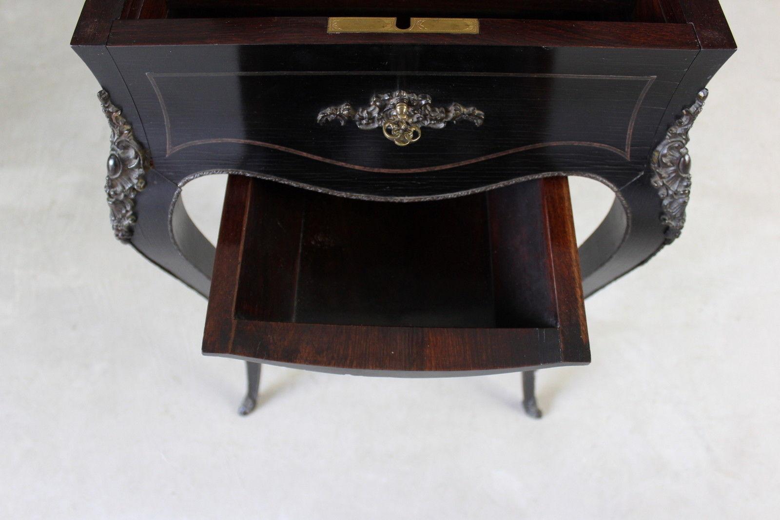 French Ebonised Work Table - Kernow Furniture