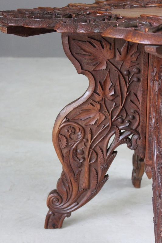 Carved Indian Side Table - Kernow Furniture