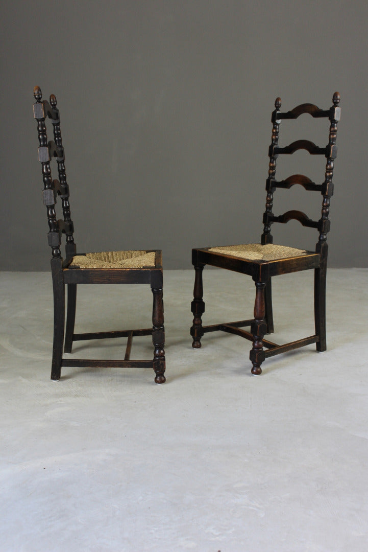 4 Oak Ladderback Dining Chairs - Kernow Furniture