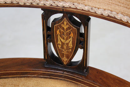 Victorian Inlaid Rosewood Tub Chair - Kernow Furniture