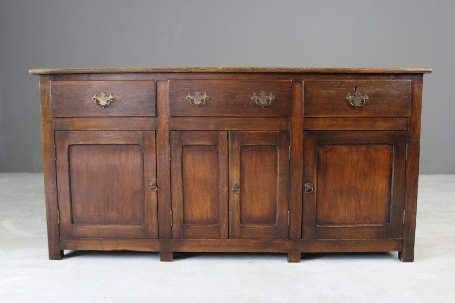 Rustic Oak & Elm Dresser Base - Kernow Furniture