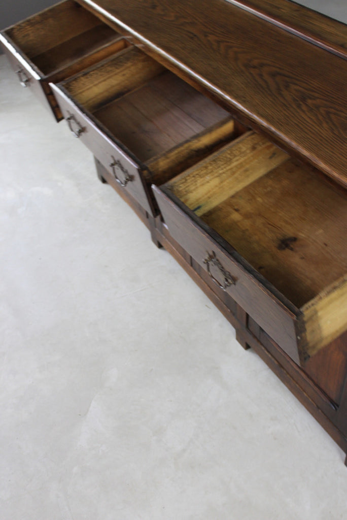 Rustic Oak & Elm Dresser Base - Kernow Furniture