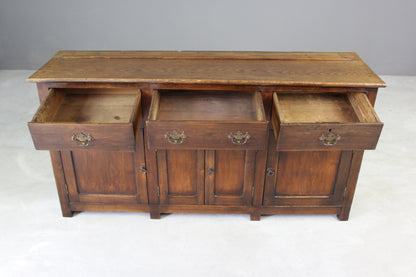 Rustic Oak & Elm Dresser Base - Kernow Furniture