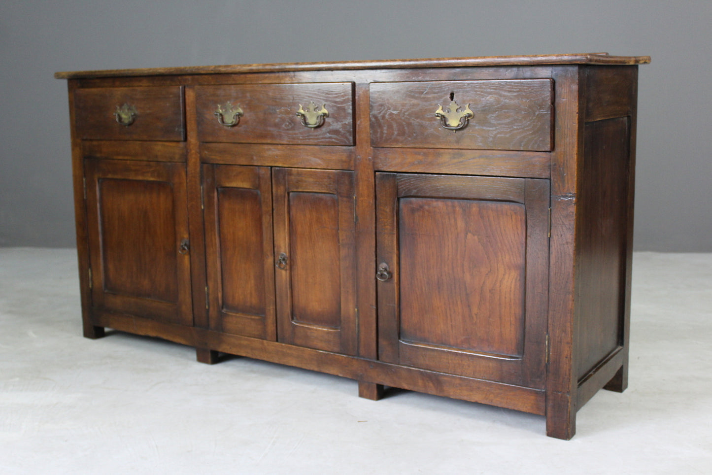 Rustic Oak & Elm Dresser Base - Kernow Furniture