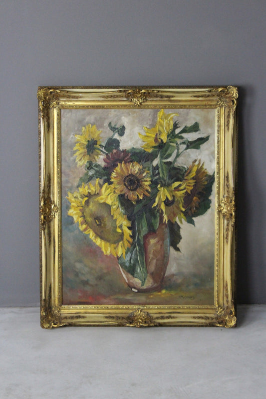 Large Still Life Sunflowers Picture - Kernow Furniture