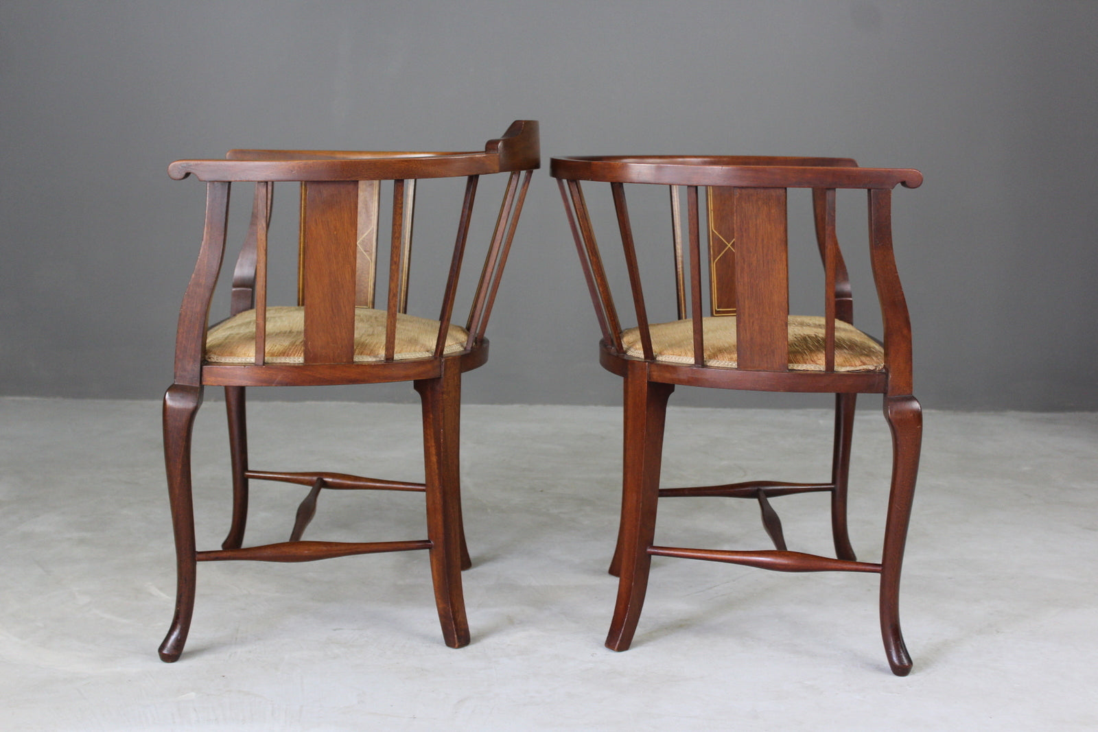 Pair Edwardian Tub Chairs - Kernow Furniture