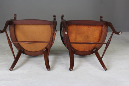 Pair Edwardian Tub Chairs - Kernow Furniture