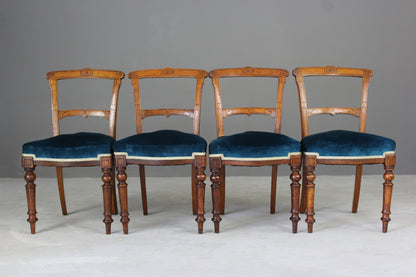 4 Victorian Oak Dining Chairs - Kernow Furniture