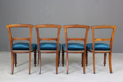 4 Victorian Oak Dining Chairs - Kernow Furniture