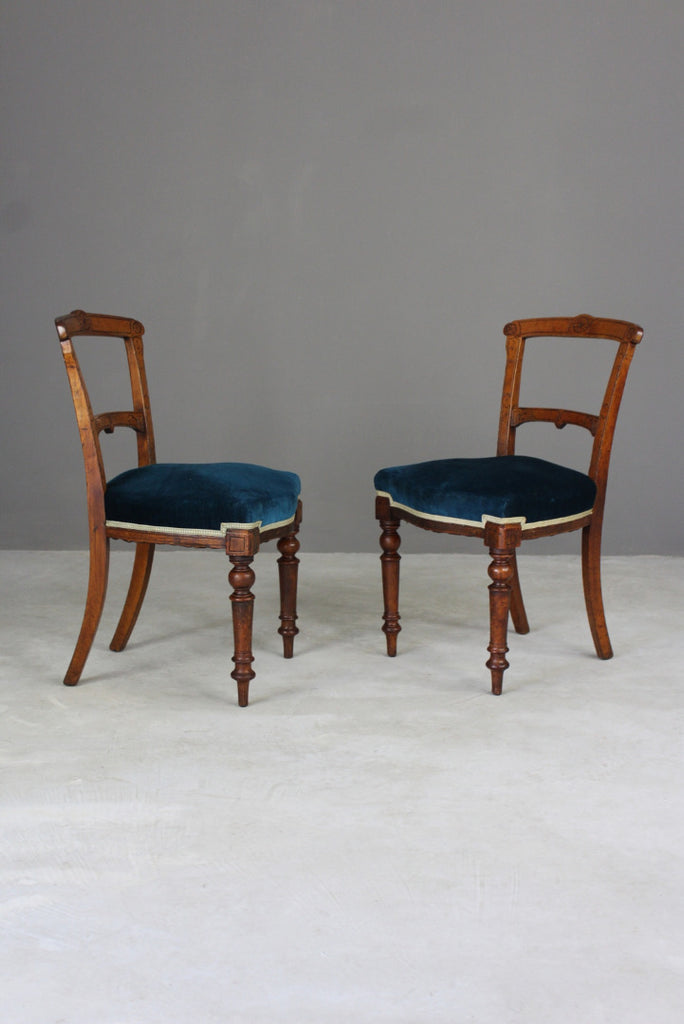 4 Victorian Oak Dining Chairs - Kernow Furniture