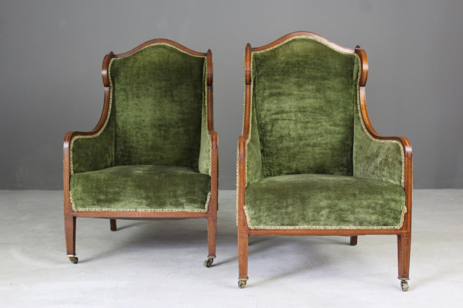 Pair Late Victorian Mahogany Armchairs - Kernow Furniture