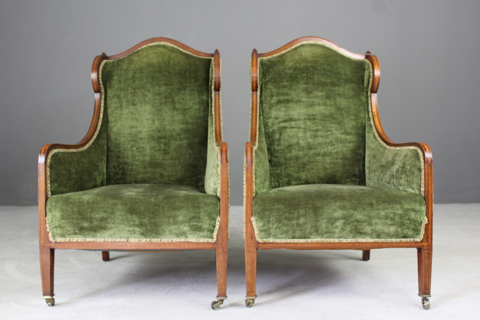 Pair Late Victorian Mahogany Armchairs - Kernow Furniture