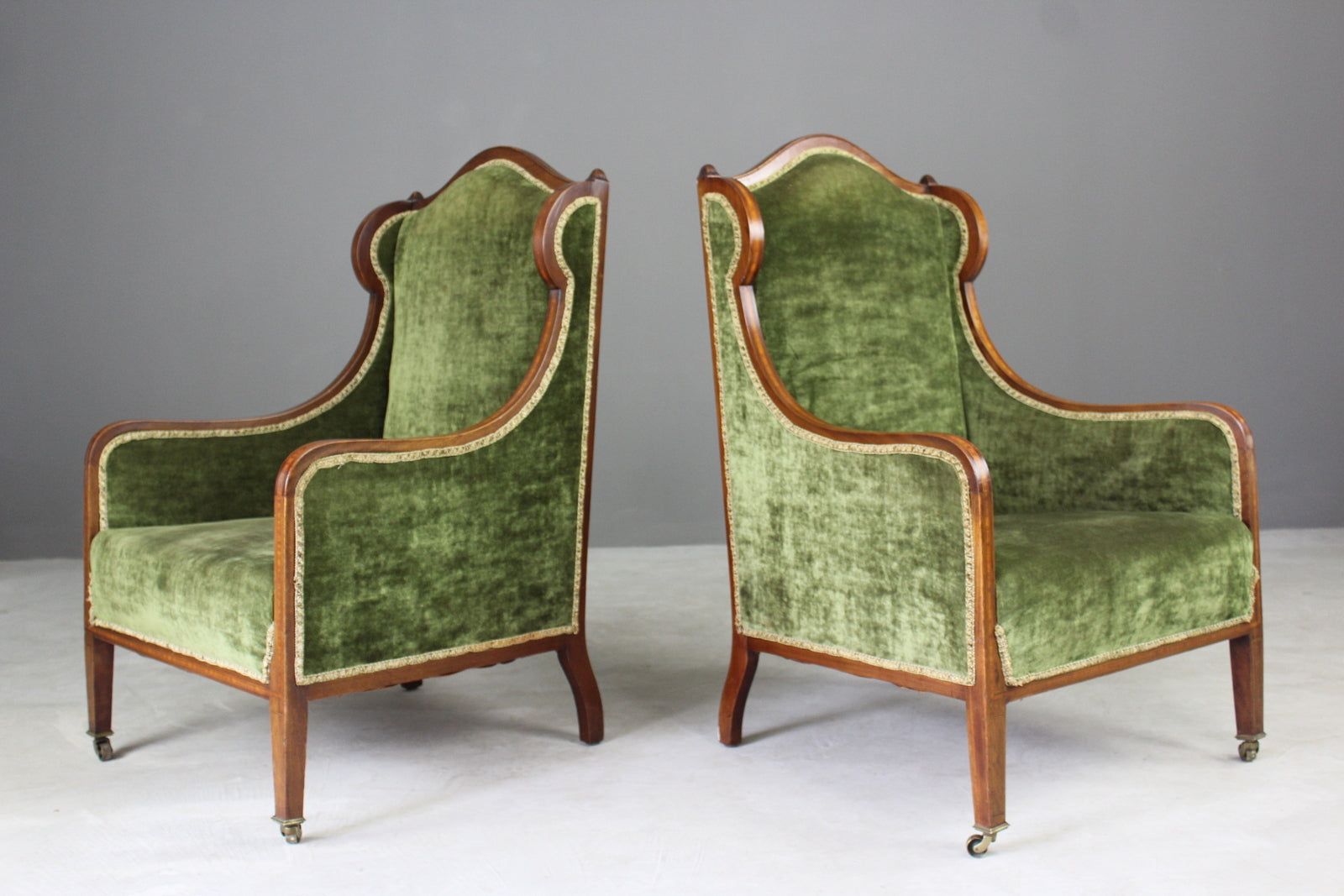 Pair Late Victorian Mahogany Armchairs - Kernow Furniture