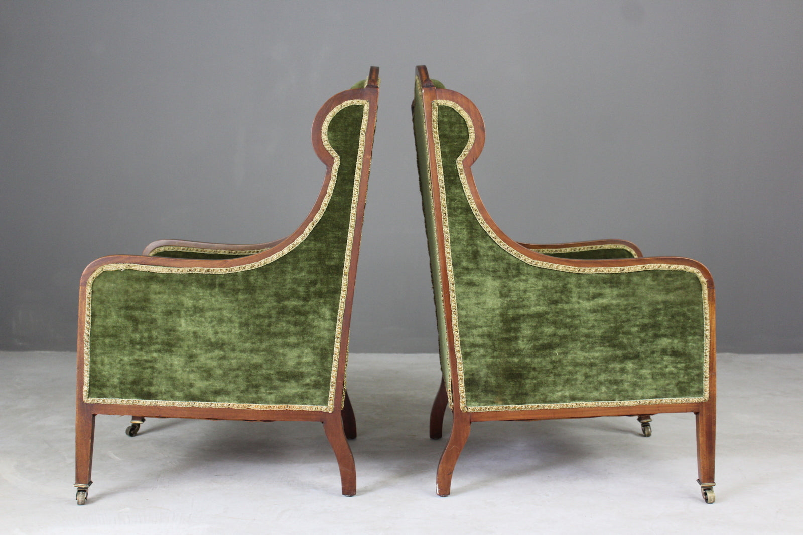 Pair Late Victorian Mahogany Armchairs - Kernow Furniture