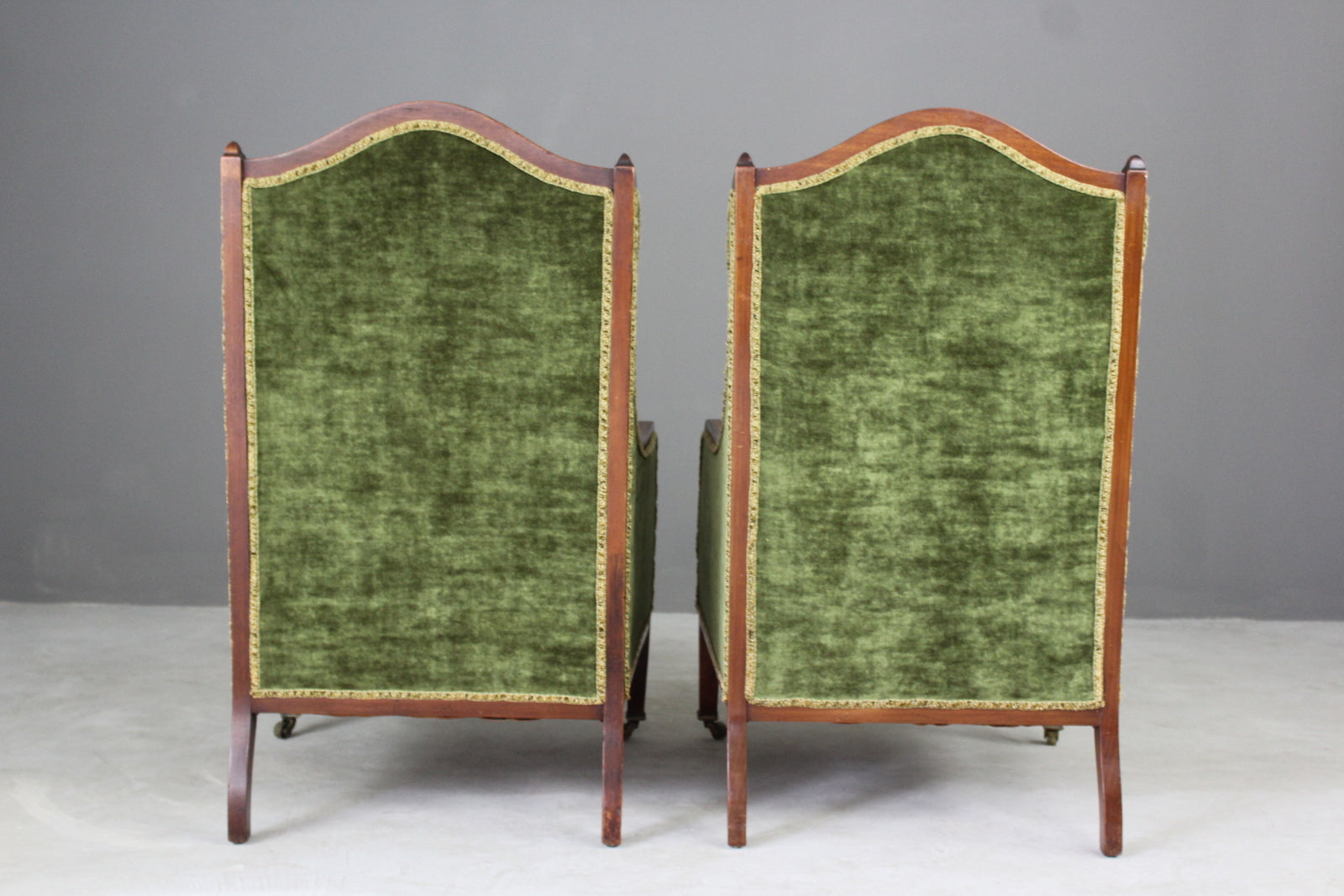 Pair Late Victorian Mahogany Armchairs - Kernow Furniture