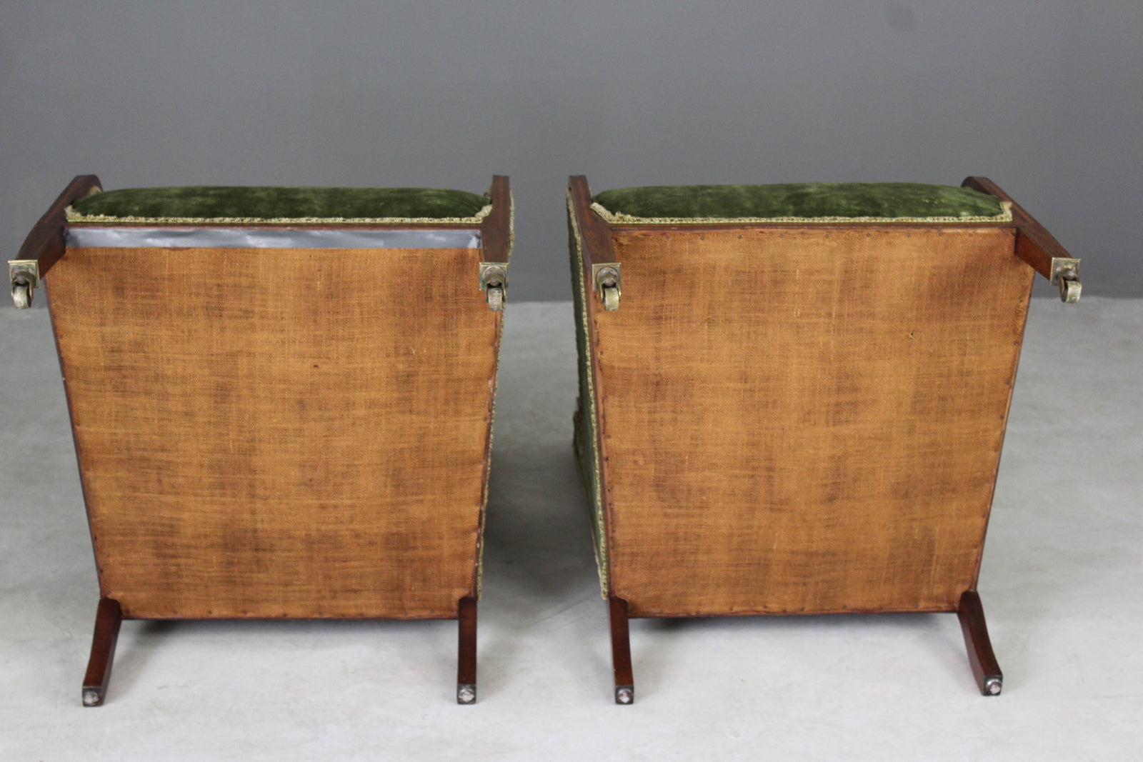 Pair Late Victorian Mahogany Armchairs - Kernow Furniture