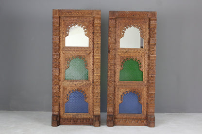 Pair Moorish Carved Panels - Kernow Furniture