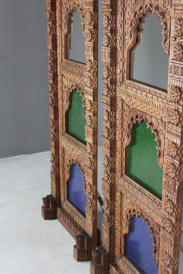 Pair Moorish Carved Panels - Kernow Furniture