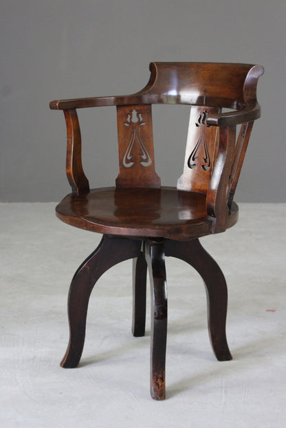 Edwardian Swivel Desk Chair - Kernow Furniture