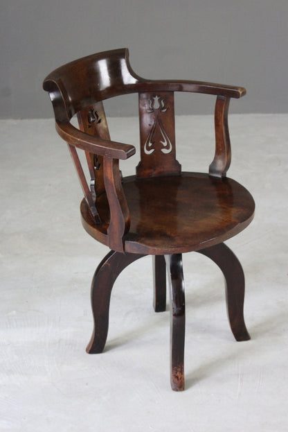 Edwardian Swivel Desk Chair - Kernow Furniture