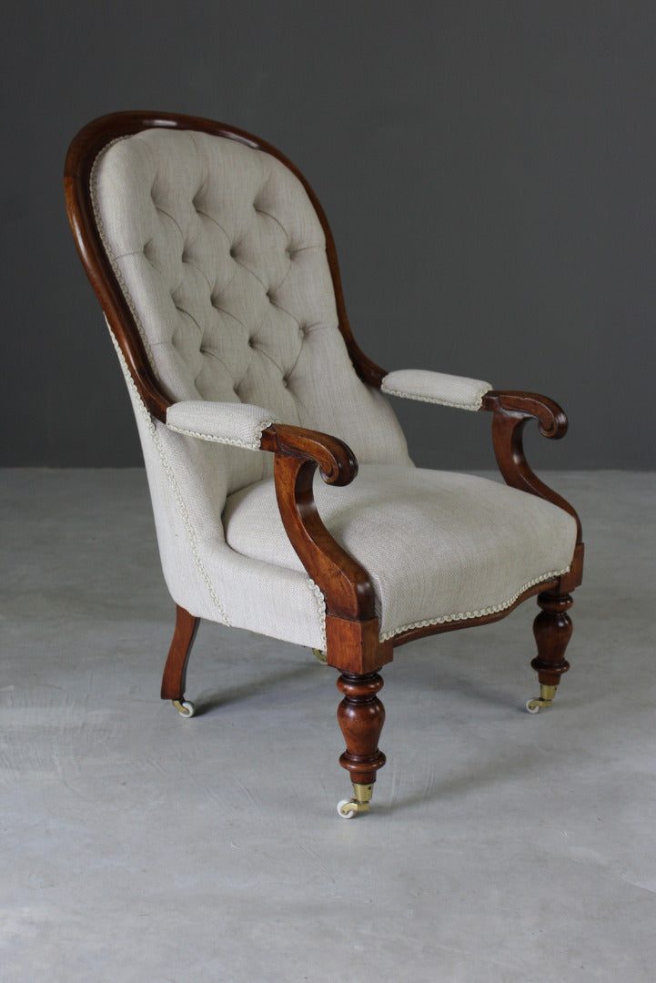 Victorian Button Back Armchair - Kernow Furniture