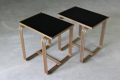 Pair Deco Style Side Tables - Kernow Furniture