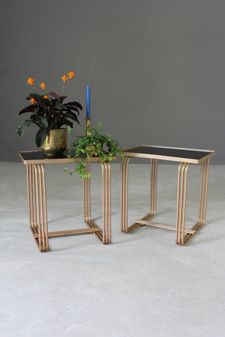 Pair Deco Style Side Tables - Kernow Furniture