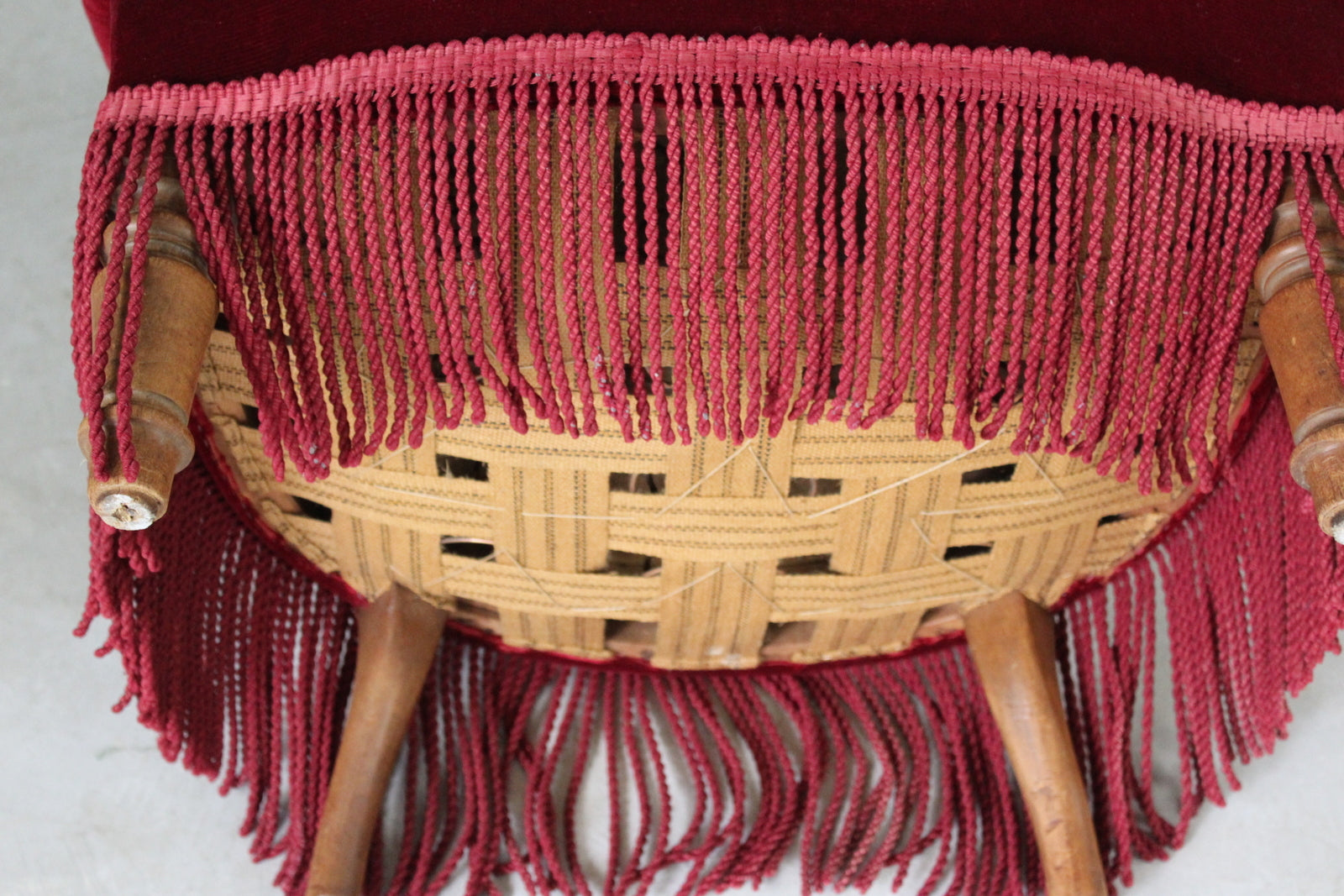 Red Upholstered Buttoned Armchair - Kernow Furniture